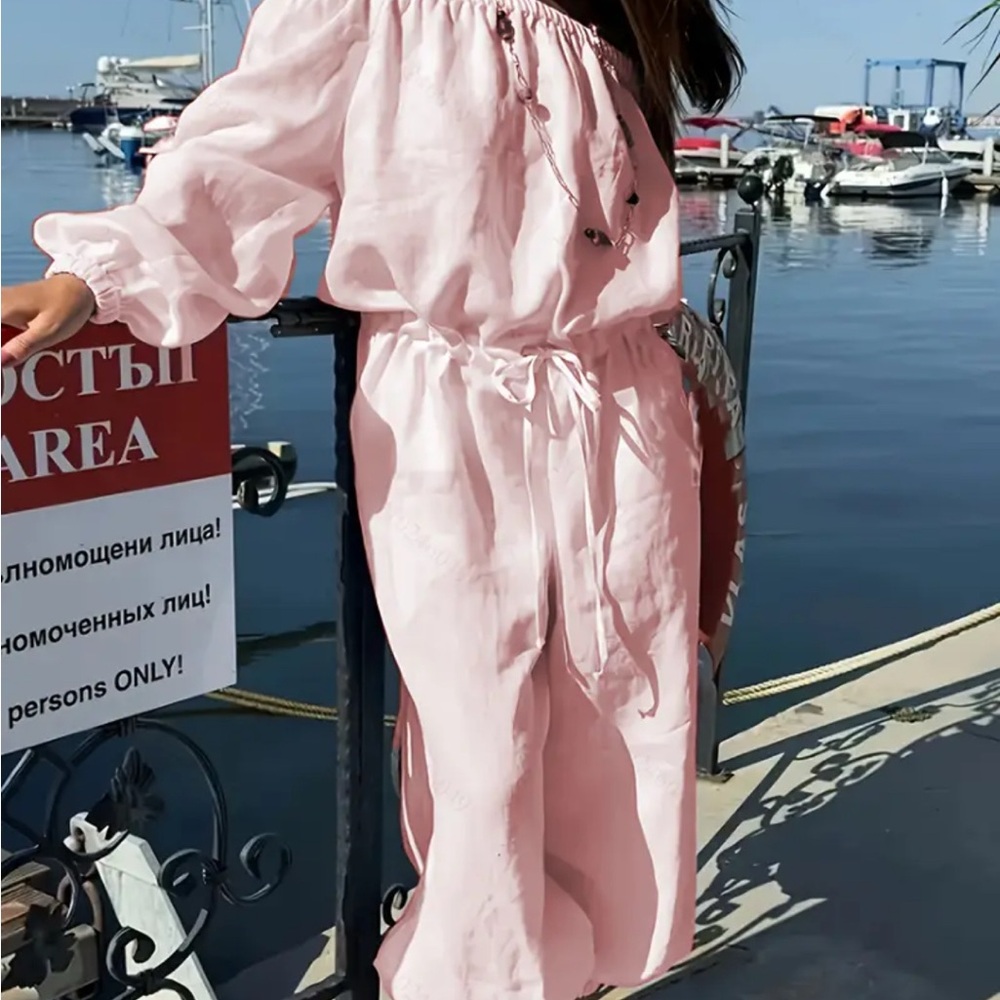 Elegant Pink Off-Shoulder Dress